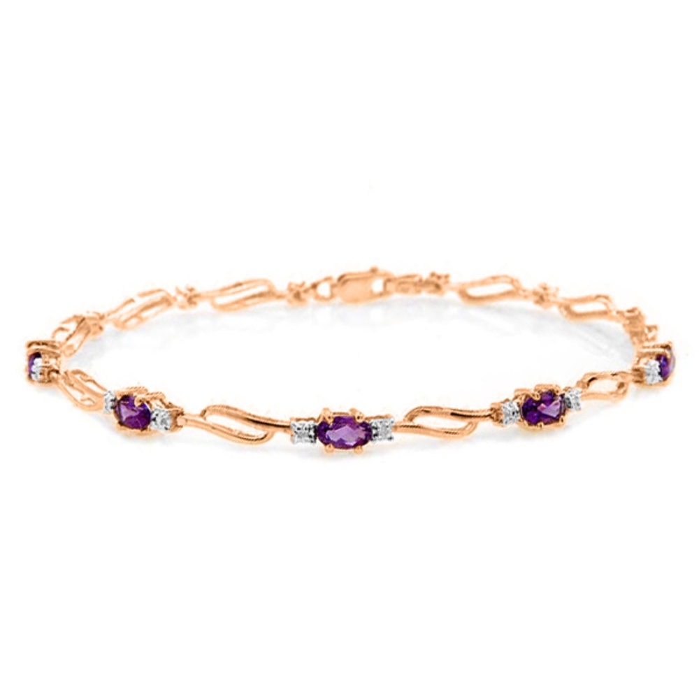 COPY - GOLD TENNIS BRACELET WITH AMETHYSTS & DIAM…